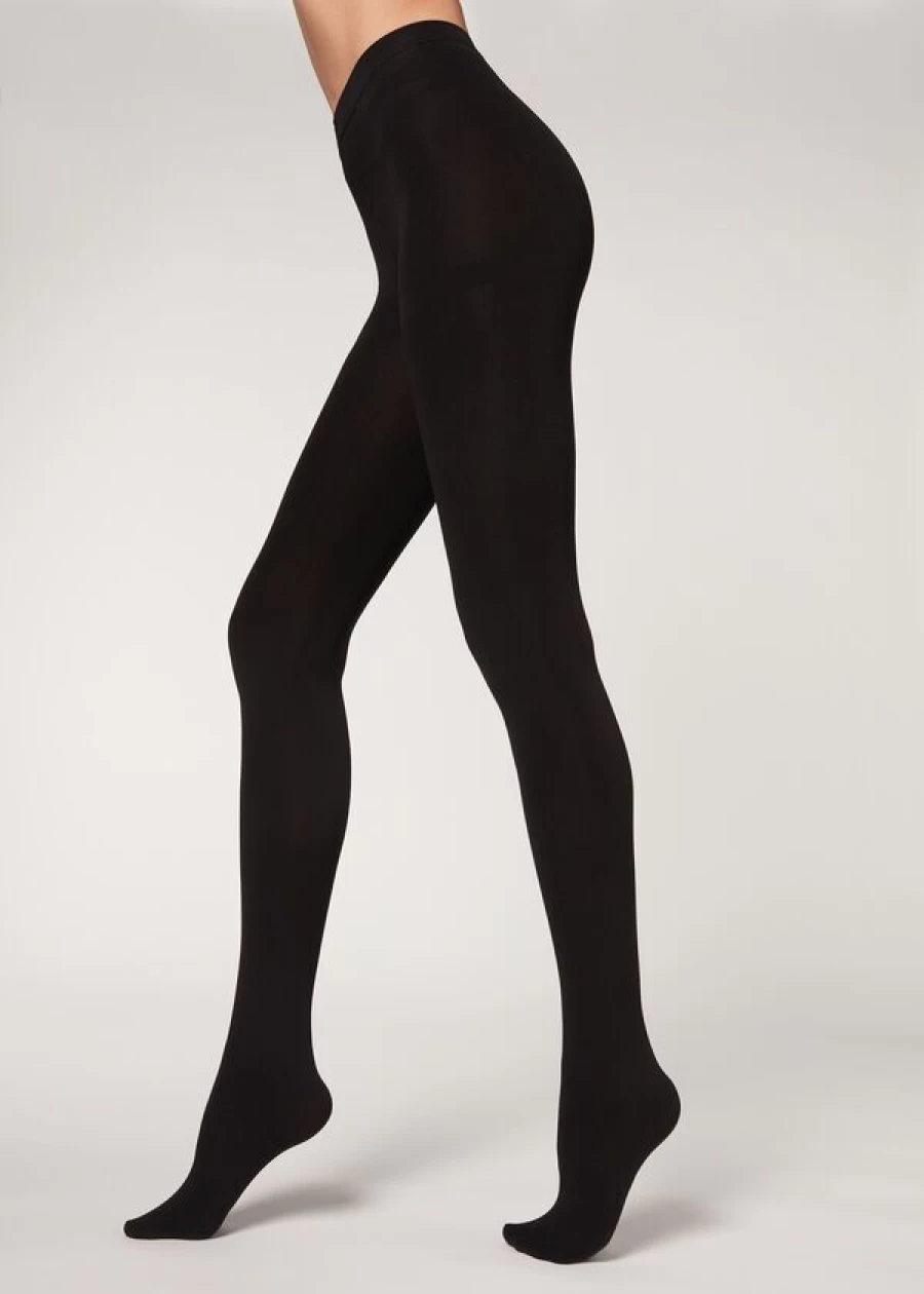Calzedonia Ultra Thermal Opaque Tights - 019 Black | Warm Winter Leggings