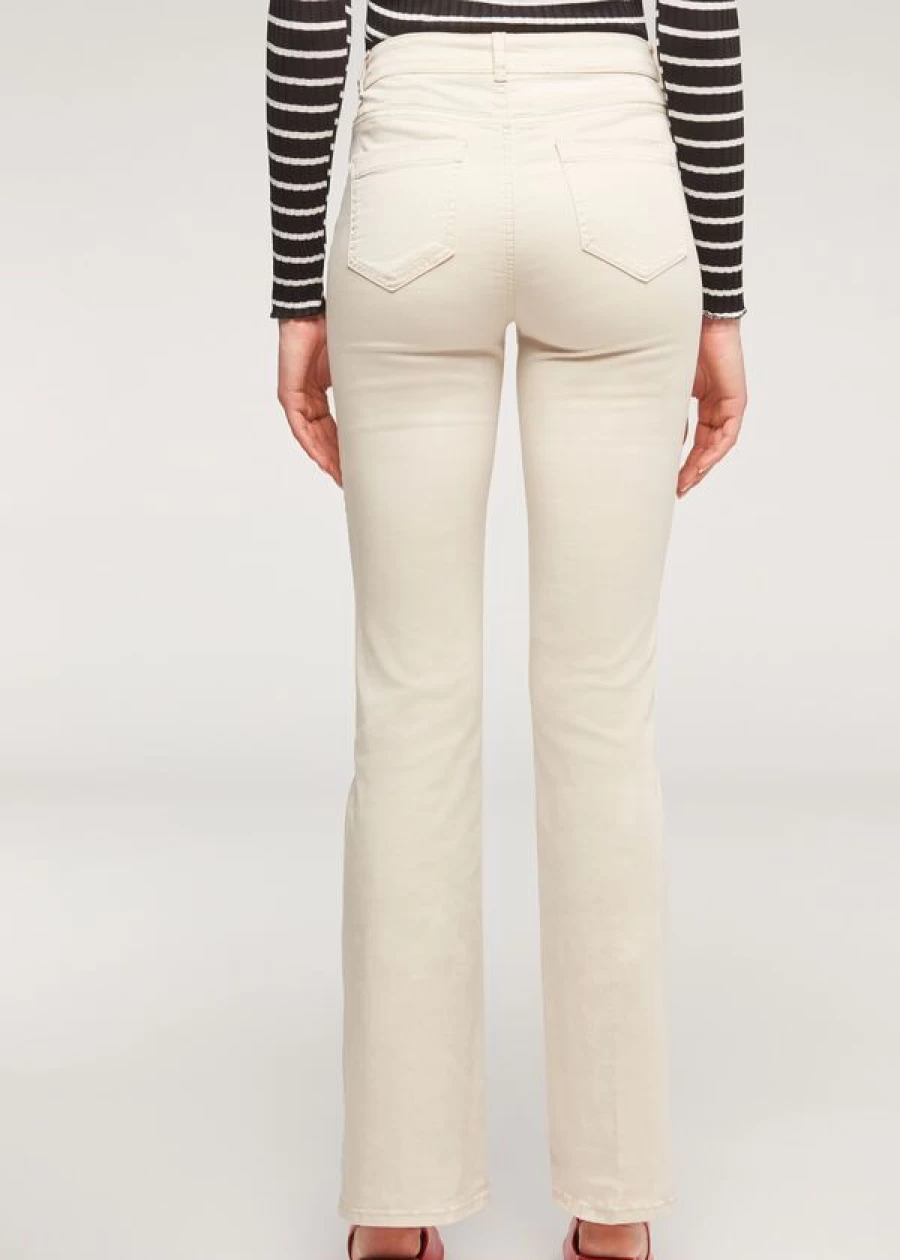 Calzedonia Eco Light Denim Flared Jeans in 5014 Sand-Colored Beige - Sustainable Fashion