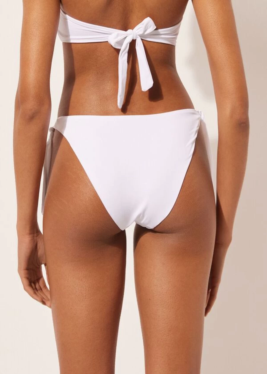 Calzedonia White Bow Bikini Bottoms - Indonesia Style Swimwear