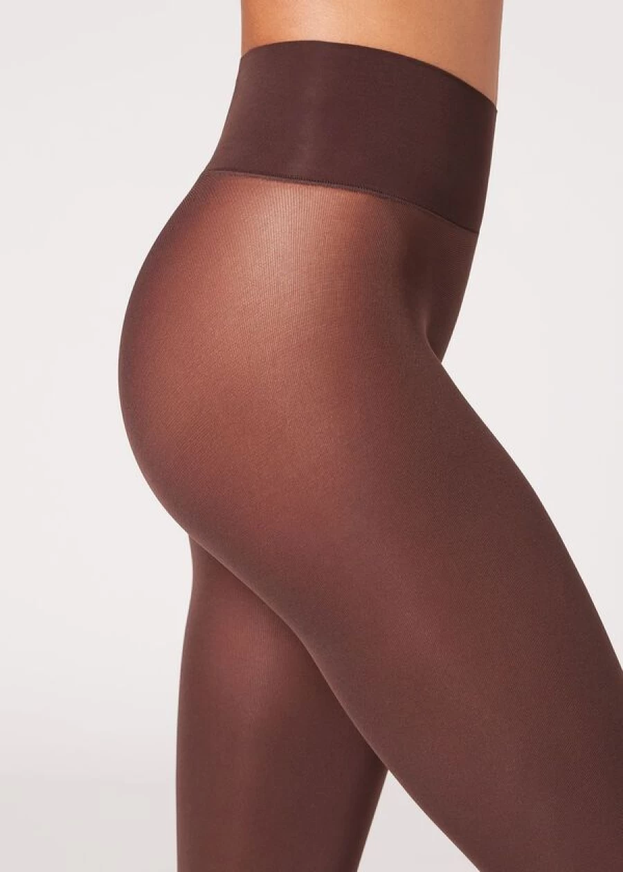 Calzedonia 50 Denier Tights in 848 Dark Brown - Totally Invisible Sheer Pantyhose