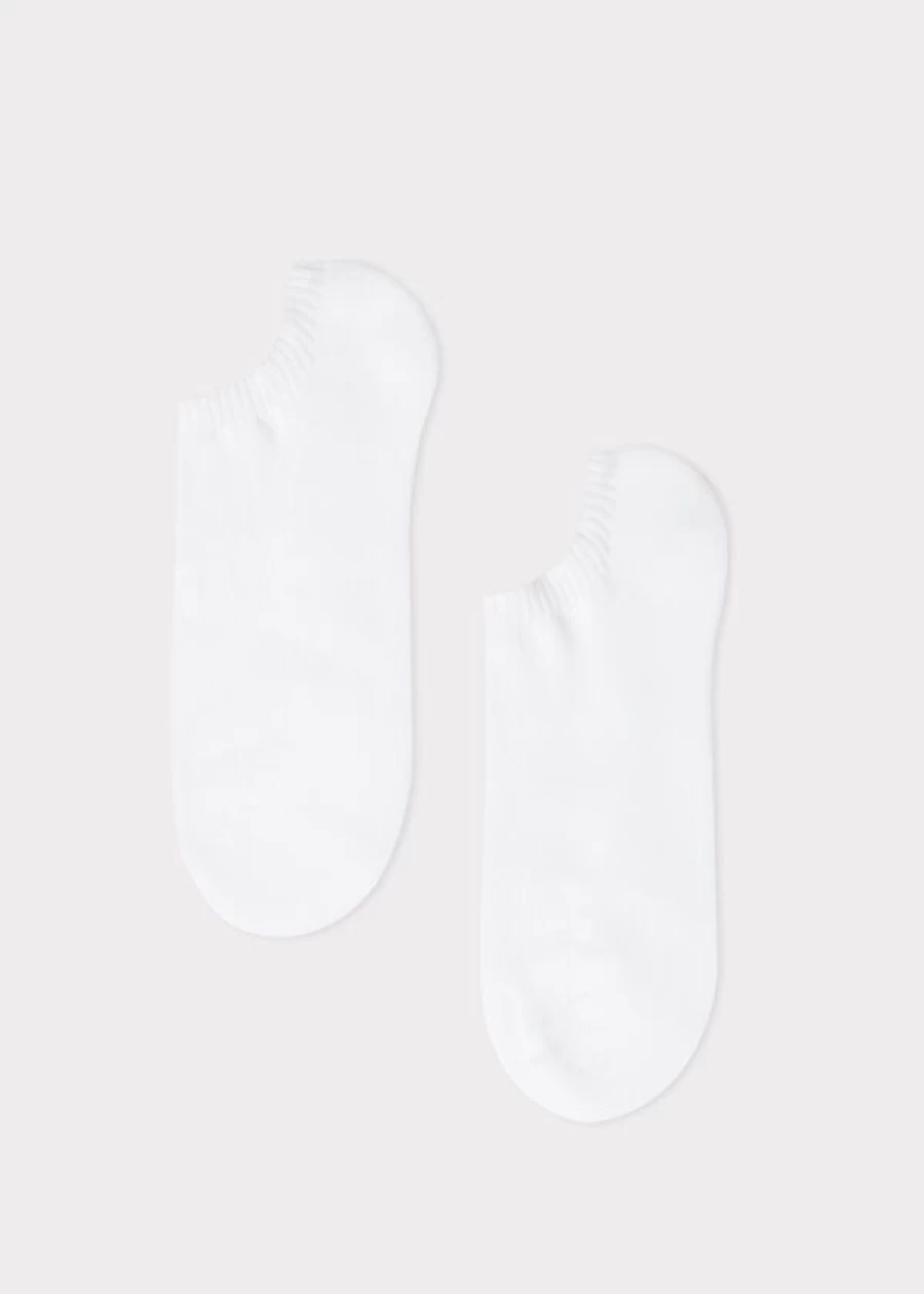 Calzedonia Unisex White Cotton No-Show Sports Socks for Men & Women
