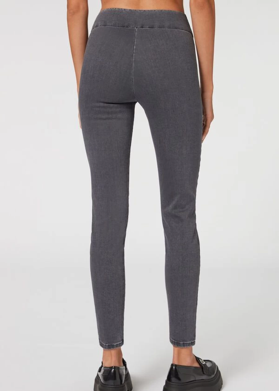 Calzedonia High-Waist Skinny Denim Leggings in 4818 - Grey Denim for Women