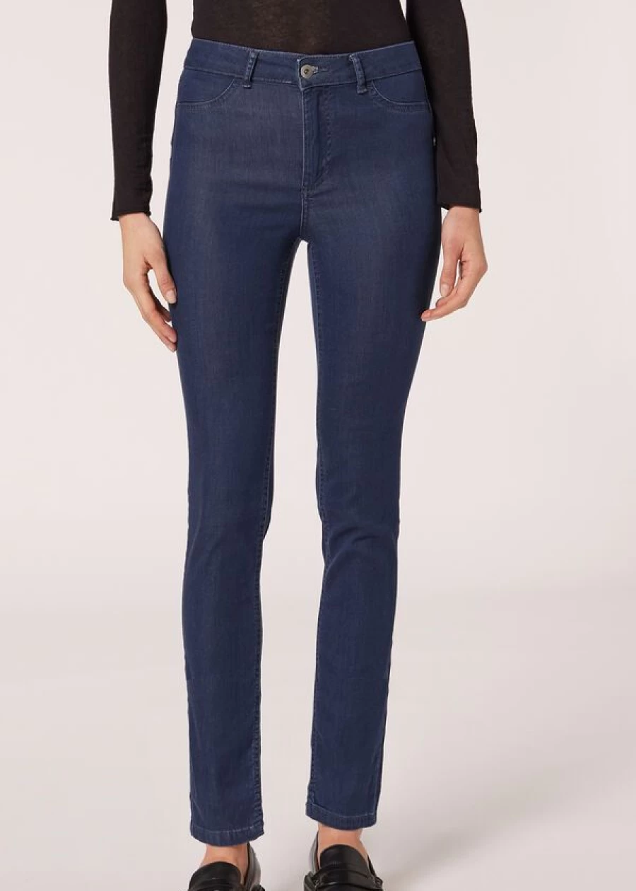 Calzedonia Eco Light Denim Push Up Jeans in 3182 Dark Denim Blue