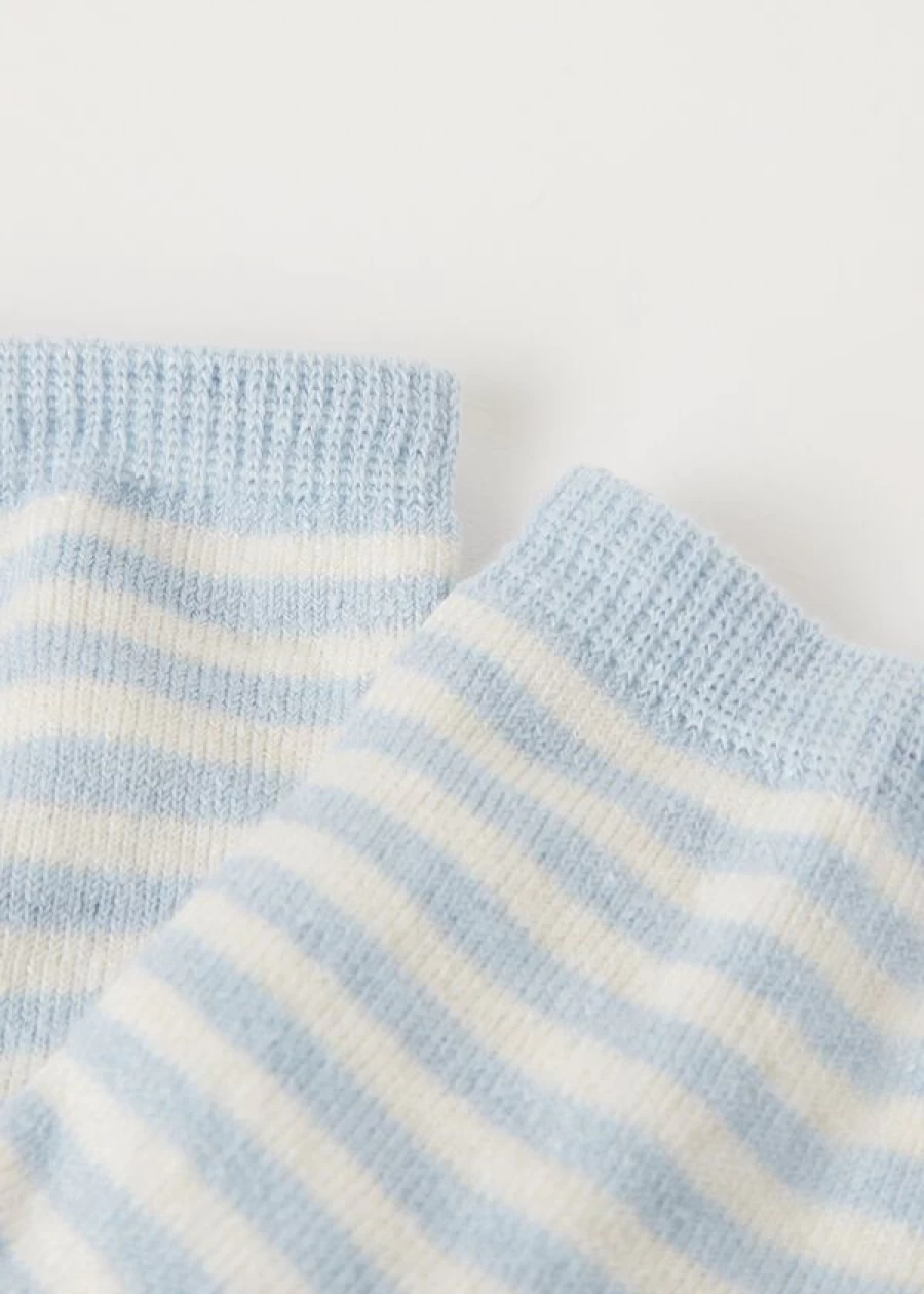 Calzedonia Striped Linen Short Socks in 075D Fp-Sorbet Blue - Lightweight Summer Ankle Socks