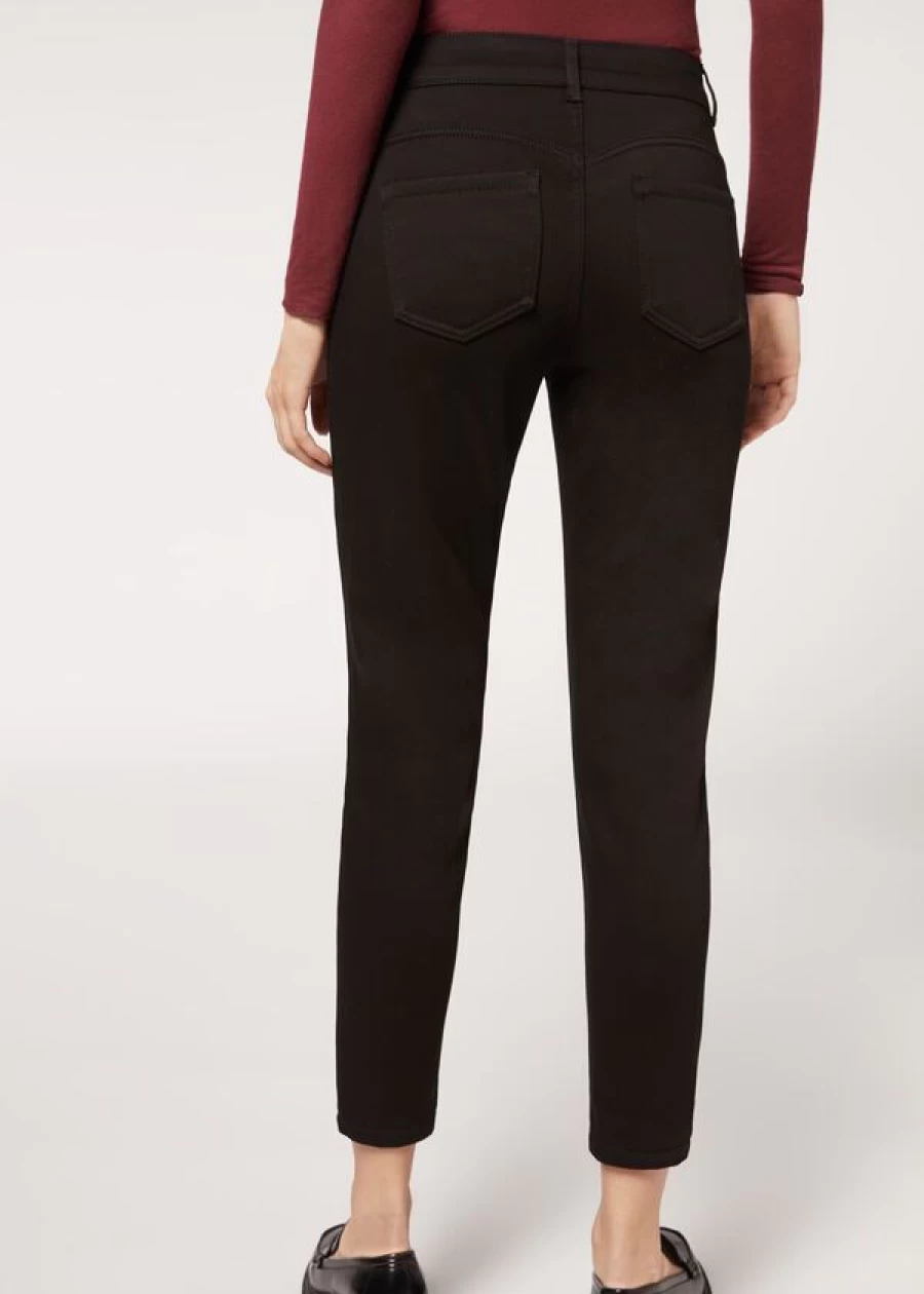 Calzedonia Ultra-Thermal Jeans - 3293 Black Denim for Cold Weather Protection